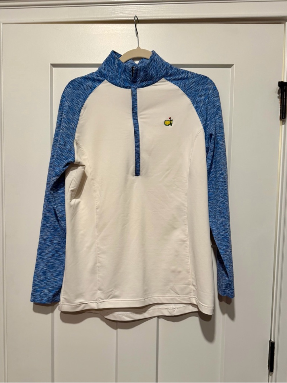 Masters Magnolia Lane Tech White & Blue Quarter-Zip Women’s Pullover Large